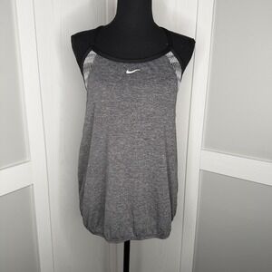 Nike Tank Top Women Large Gray Racerback Built-in Bra NESSA239 001 AC348